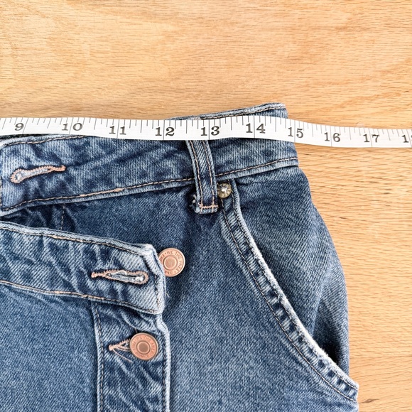 We the Free Free People Wynne Wrap Button Front Denim Mini Skirt - Picture 7 of 8